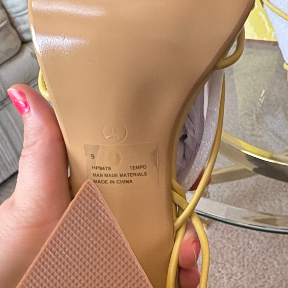 Yellow Strappy Sandals - Picture 3 of 4